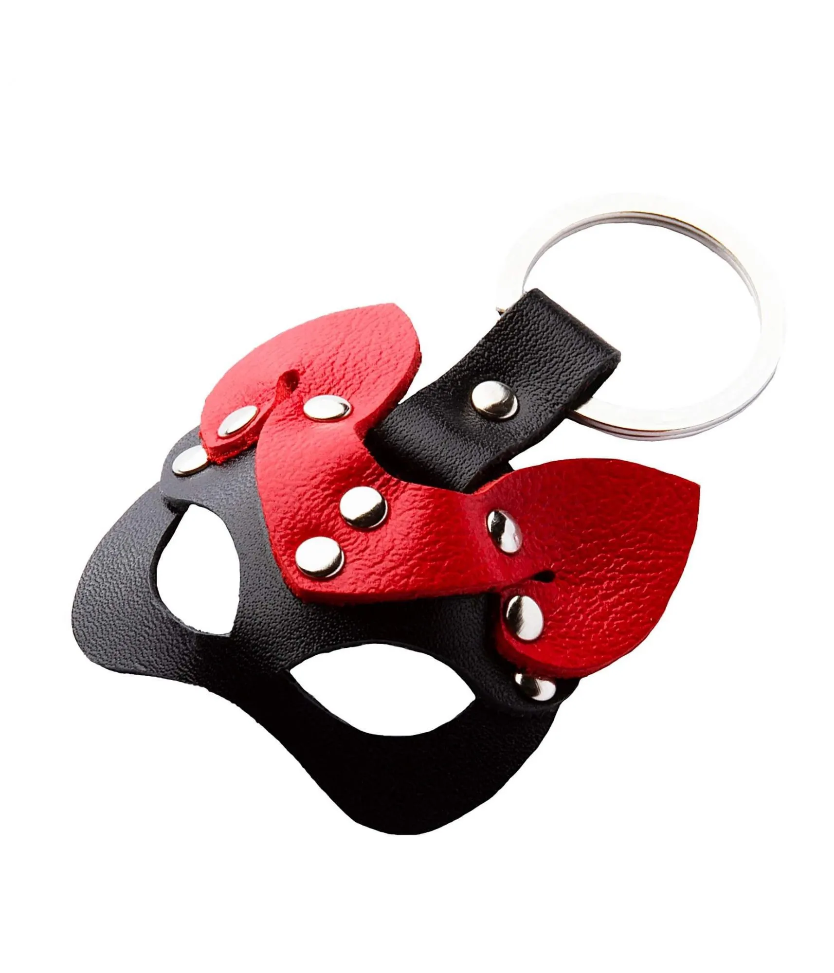 Брелок "Кошка", черно-красная