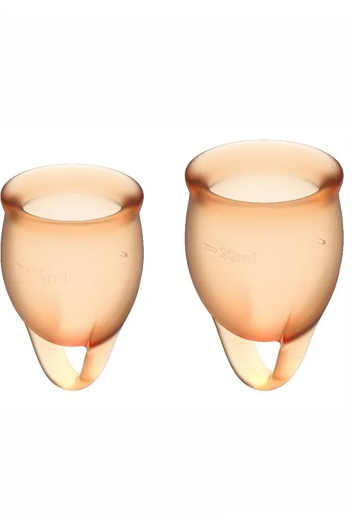 набор менструальных чаш satisfyer feel confident menstrual cup (orange) в СПб