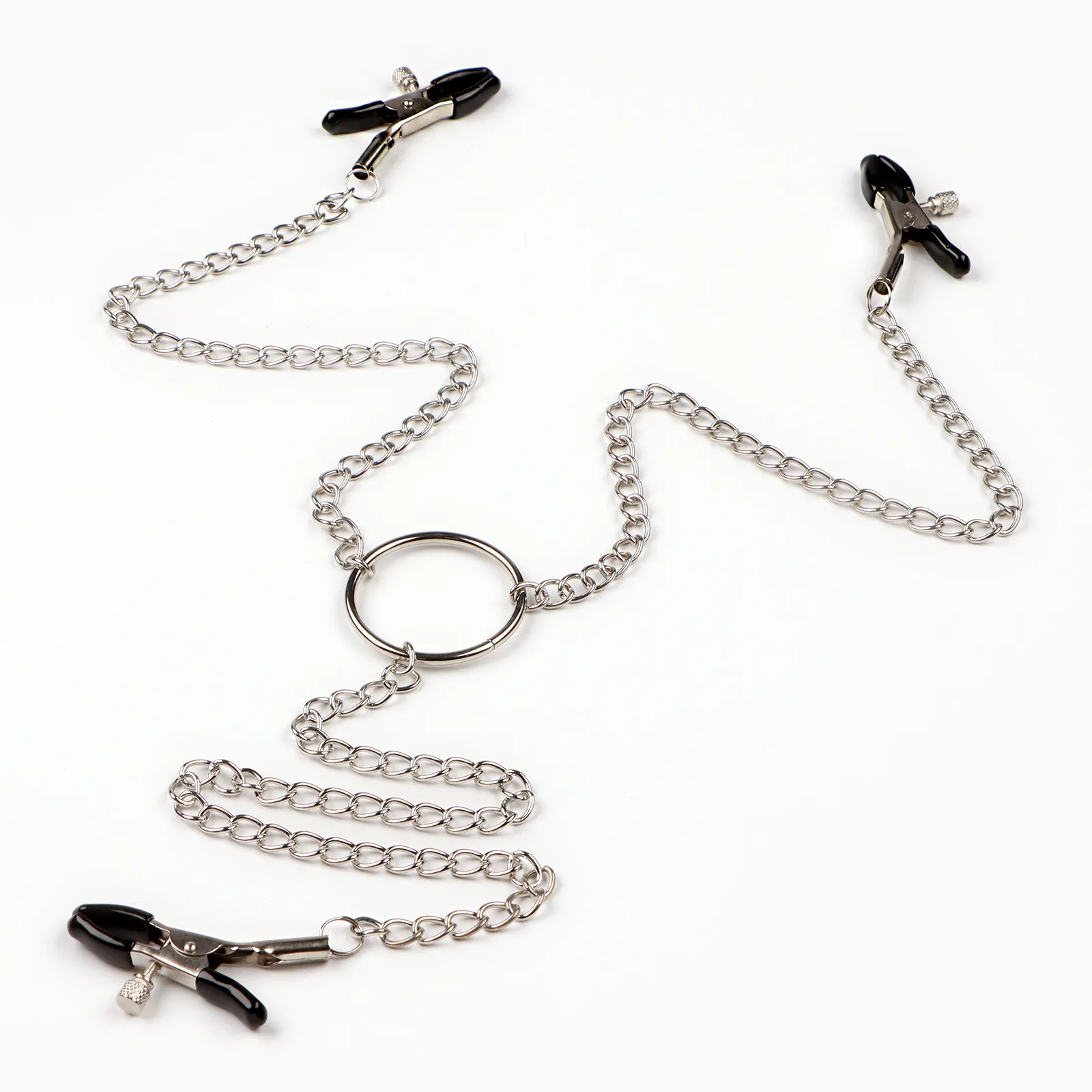 зажимы для сосков оки-чпоки, бдсм аксессуар, для сосков и клитора, винтовой, металл, черный в СПб