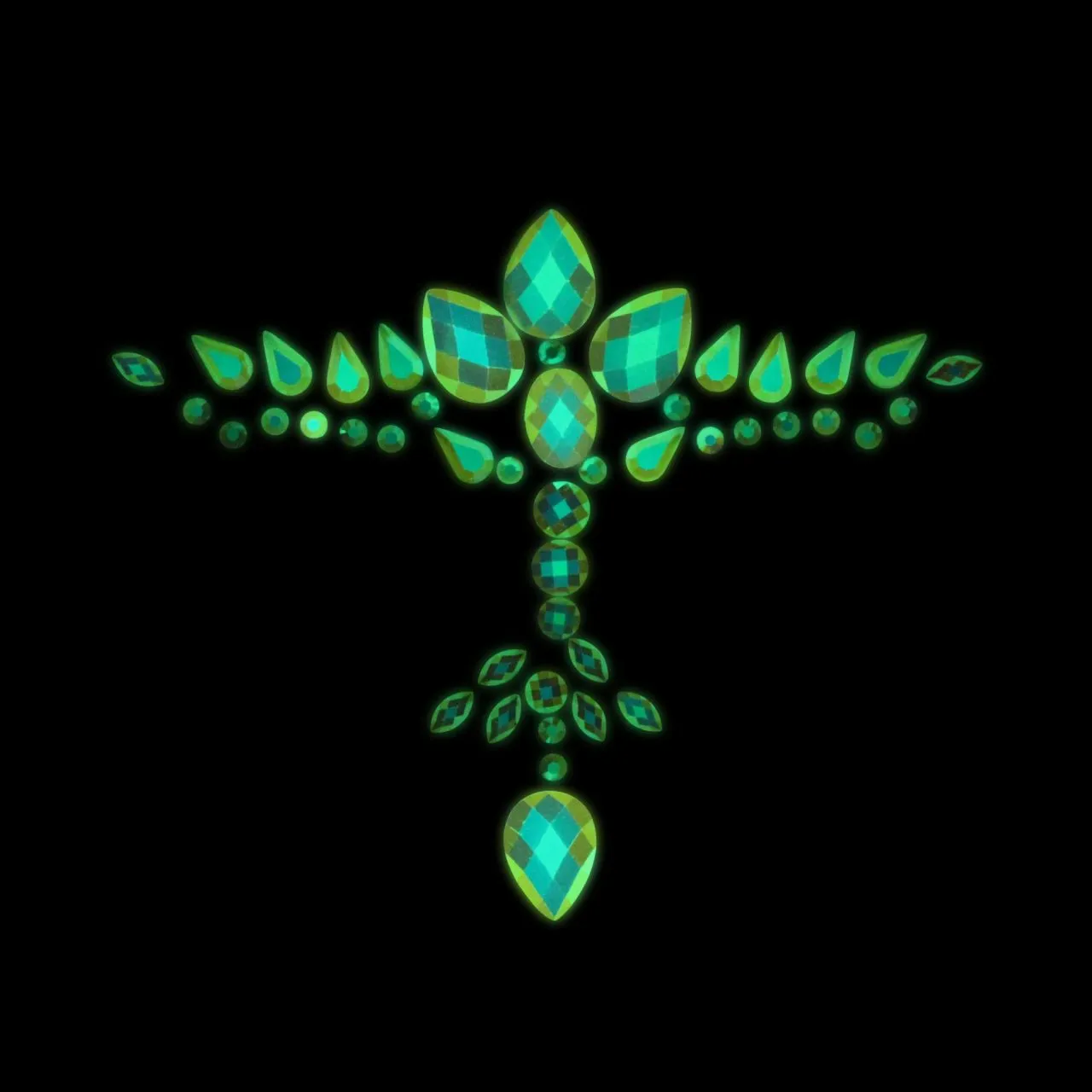 декоративное украшение (камни) на клеевой основе body jewelry stickers - chest - glow in the dark - в СПб