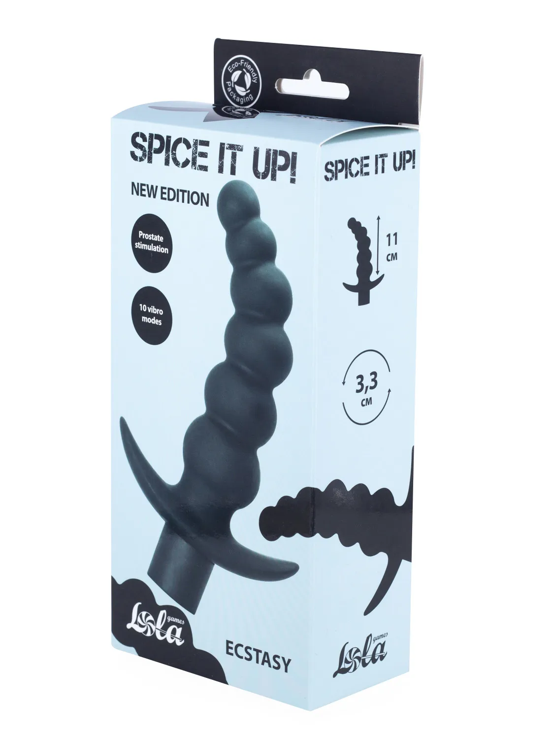 анальная пробка с вибрацией spice it up ecstasy black 8009-01lola в СПб