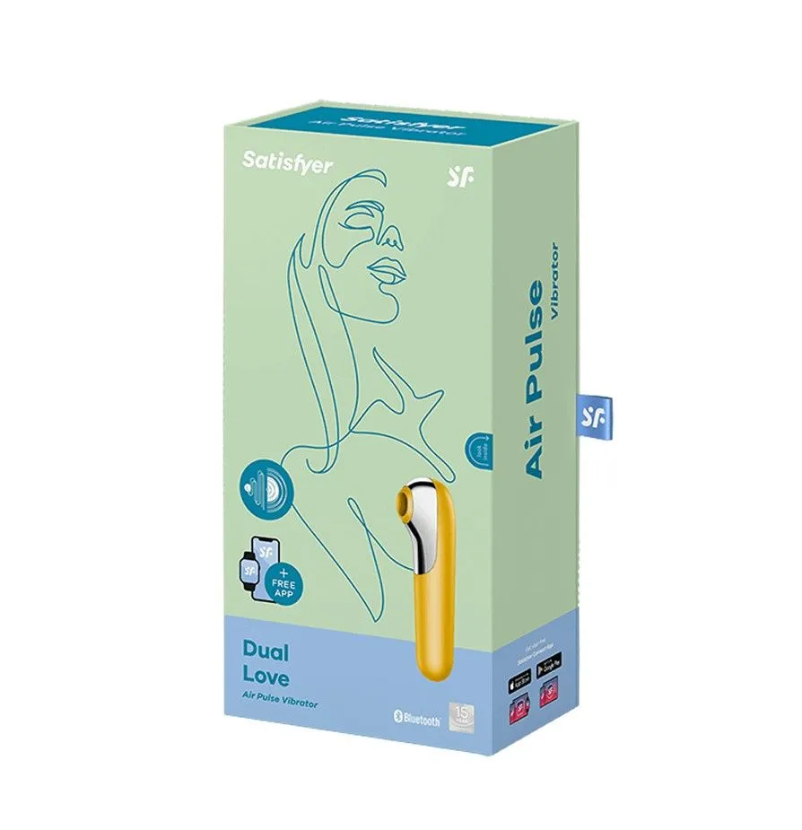 вакуум-волновой бесконтактный стимулятор клитора satisfyer dual love, жёлтый в СПб