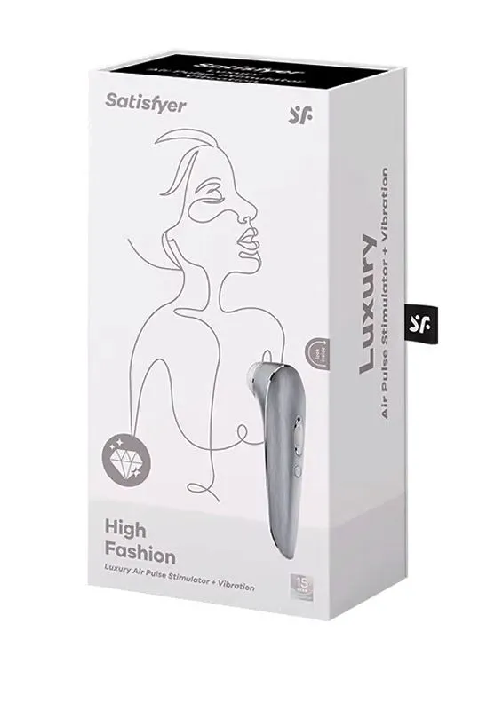 вибро-вакуумно-волновой стимулятор satisfyer high fashion, серебристый в СПб
