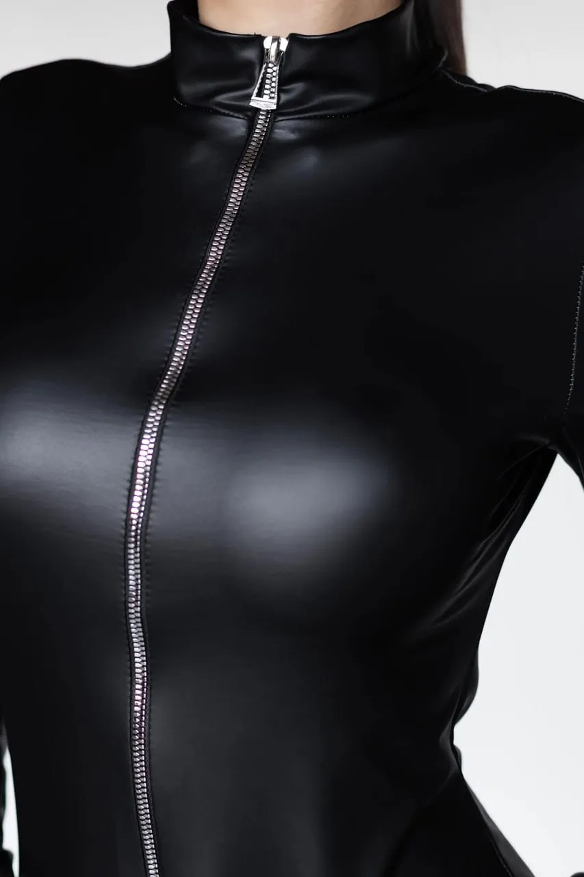 Эротическое комбинезон pinkrabbit из экокожи на молнии в СПб