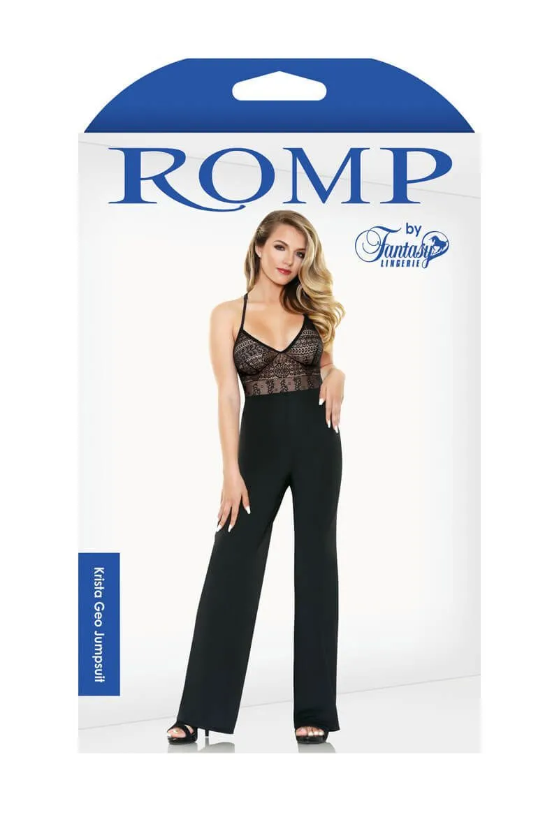 Эротическое комбинезон fantasy lingerie krista geo jumpsuit, черный в СПб
