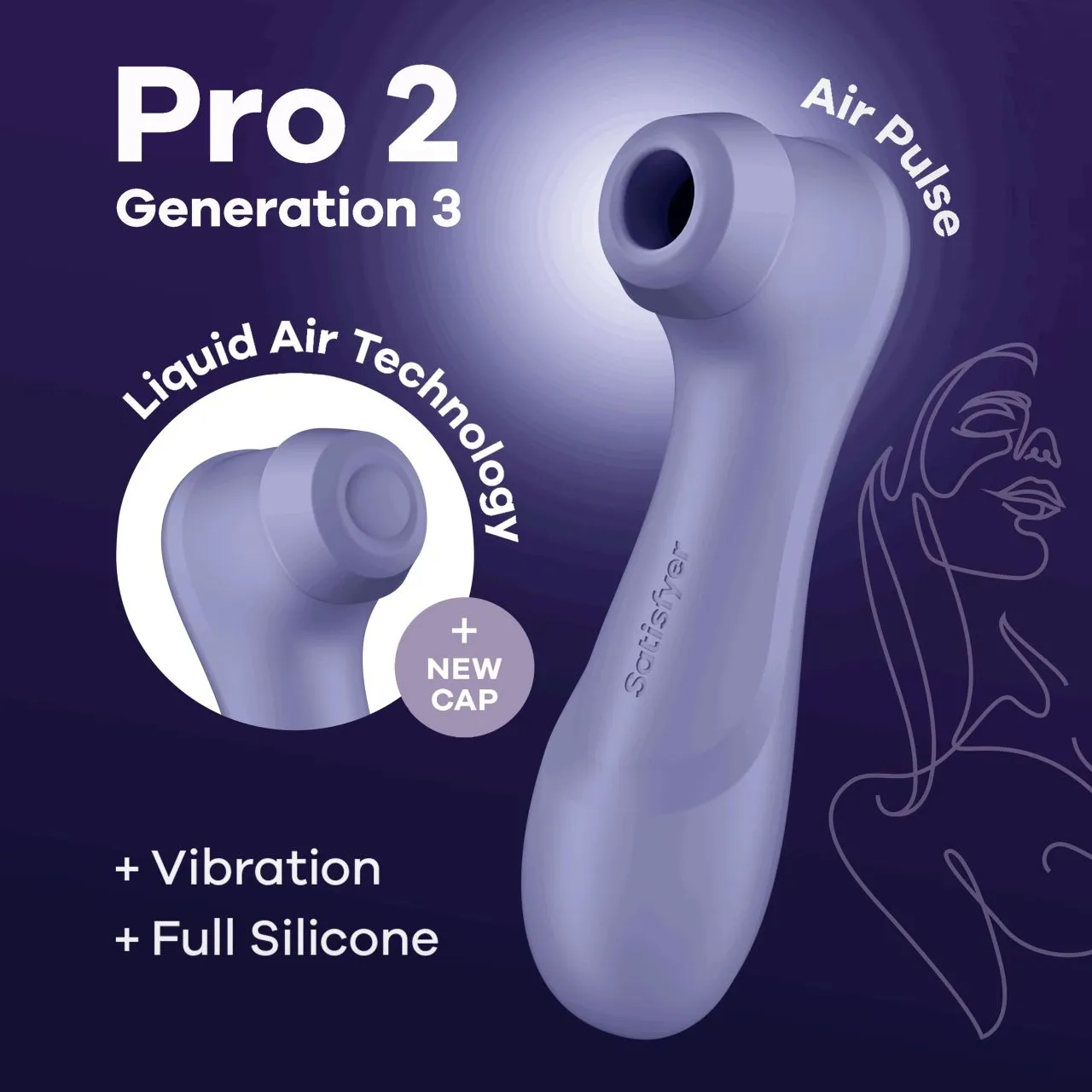 bluetooth/app клиторальный стимулятор pro 2 generation 3 with liquid air (lilac) в СПб