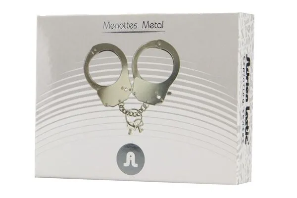 наручники декоративные adrien lastic metallic handcuffs, серебристые в СПб
