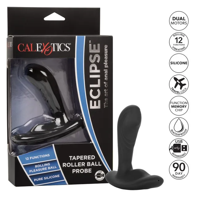 перезарежаемый силиконовый массажер простатыtapered roller ball probe с функцией "вращающийся шарик" в СПб