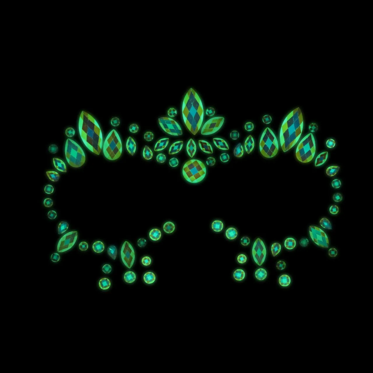 декоративное украшение (камни) на клеевой основе body jewelry stickers - face - glow in the dark - o в СПб