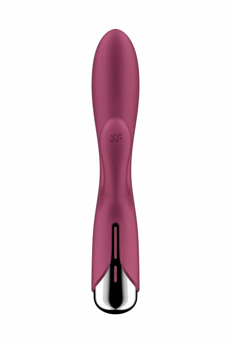 вибратор-кролик с ротацией satisfyer spinning rabbit 1, силикон, бордовый, 20,5 см в СПб