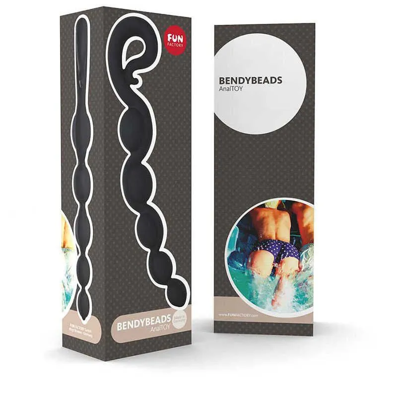 анальная цепочка fun factory bendybeads, чёрная в СПб