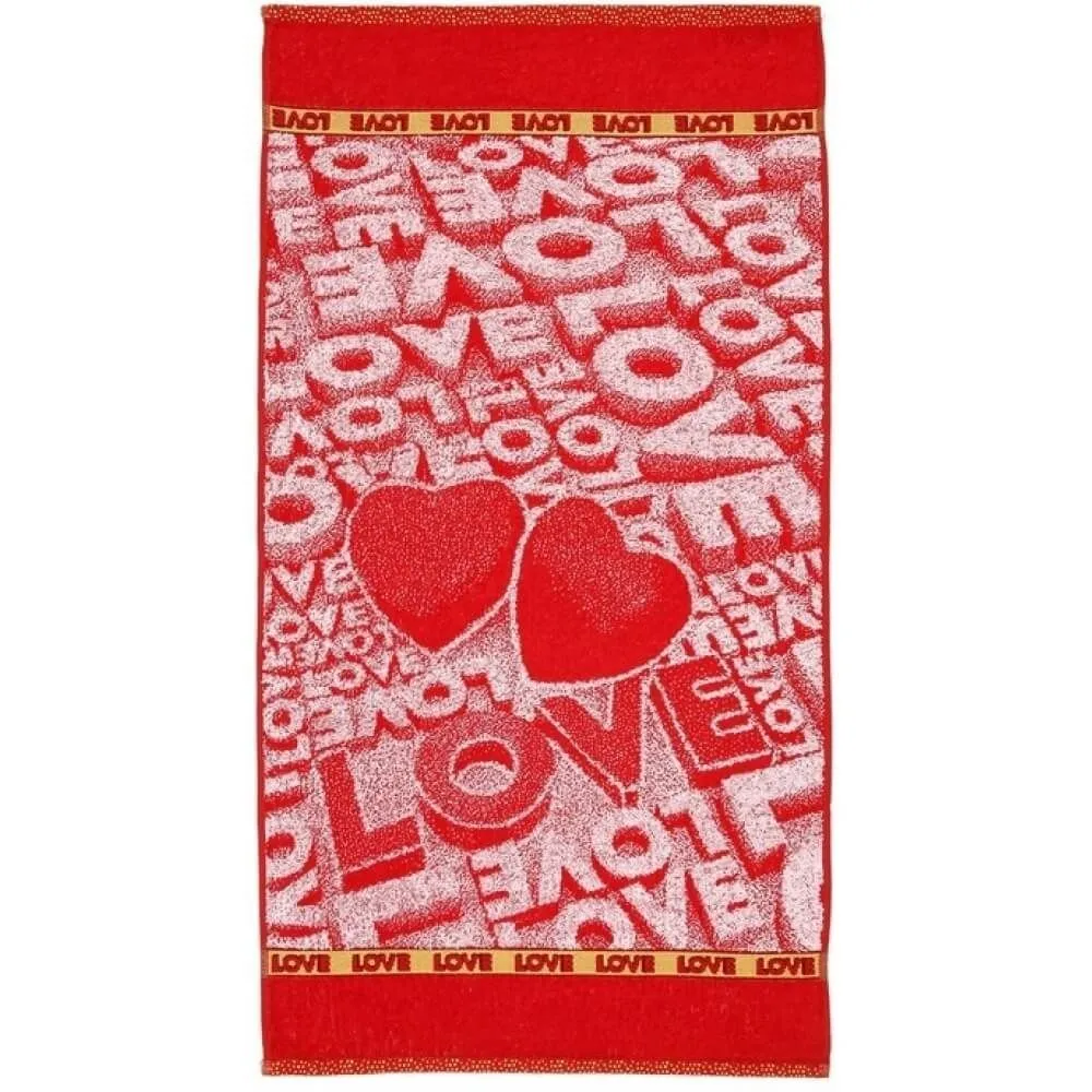 Полотенце махровое Сима Ленд Клинелли Love, красное