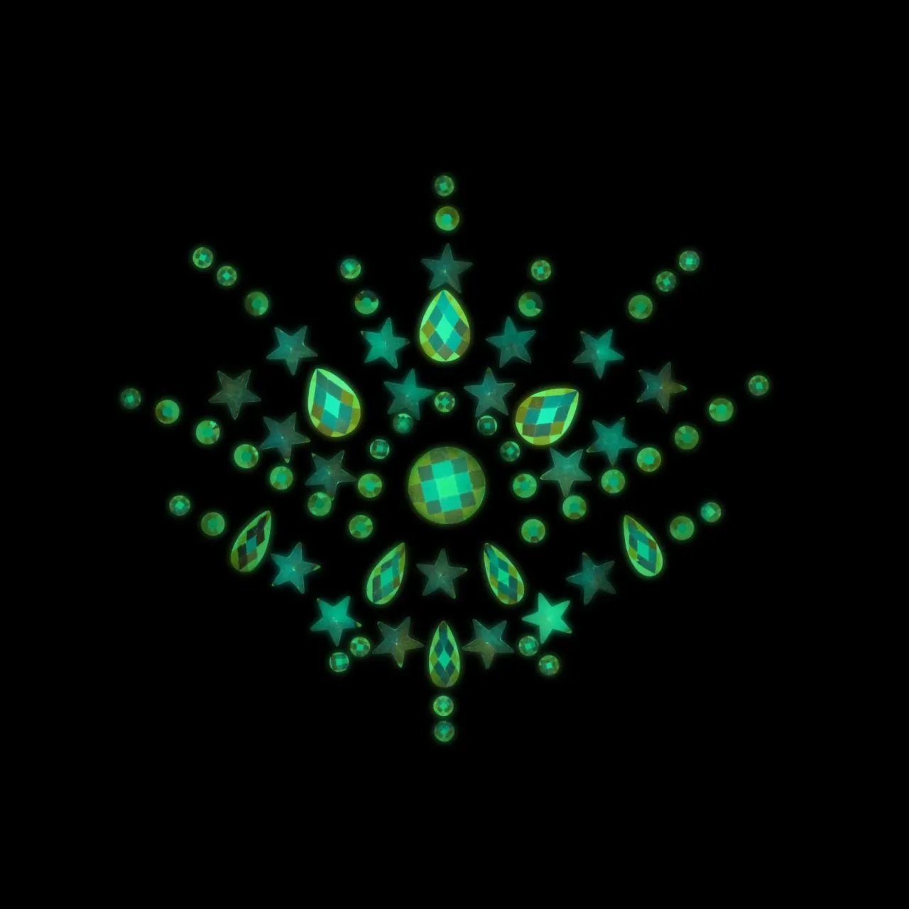 декоративное украшение (камни) на клеевой основе body jewelry stickers - chest - glow in the dark - в СПб