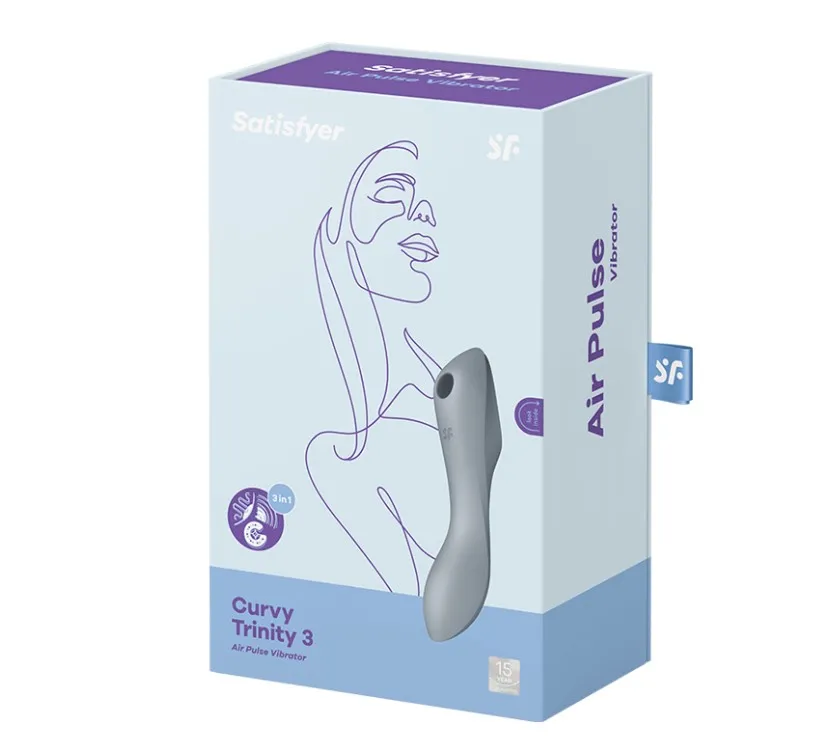 вакуумный массажер satisfyer curvy trinity 3 bluegrey 036533sa в СПб