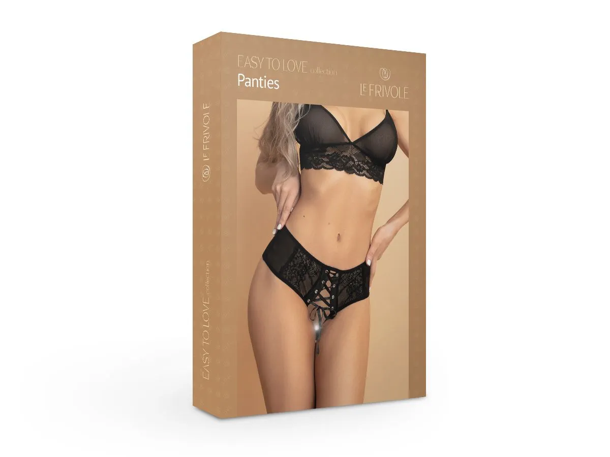 Эротическое искушающие шортики с доступом и декоративной шнуровкой спереди easy to love в СПб