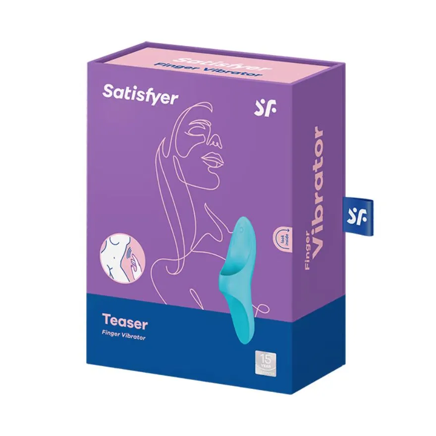 мини-вибратор на палец satisfyer teaser light, голубой в СПб