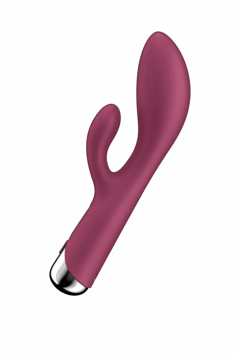 вибратор-кролик с ротацией satisfyer spinning rabbit 1, силикон, бордовый, 20,5 см в СПб