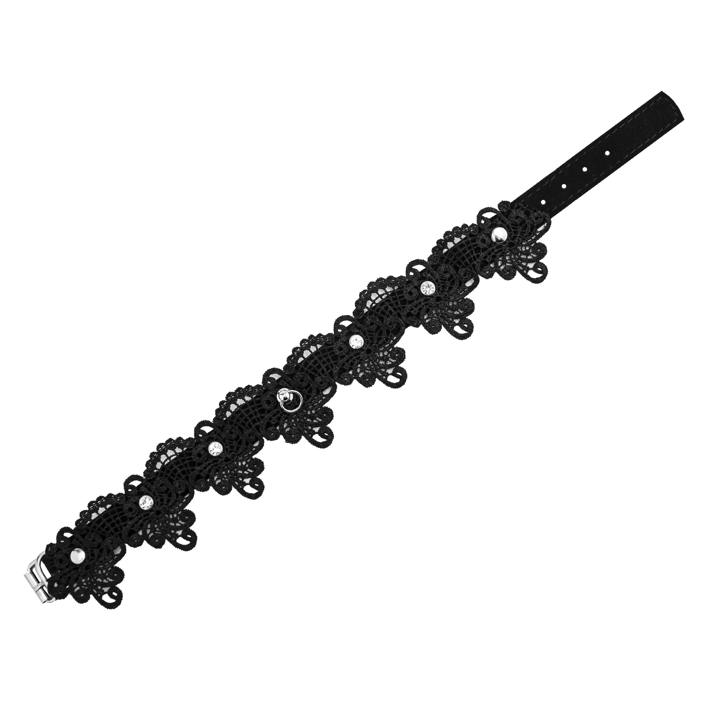 чокер pinkrabbit шарм кружевной со стразами, чёрный в СПб