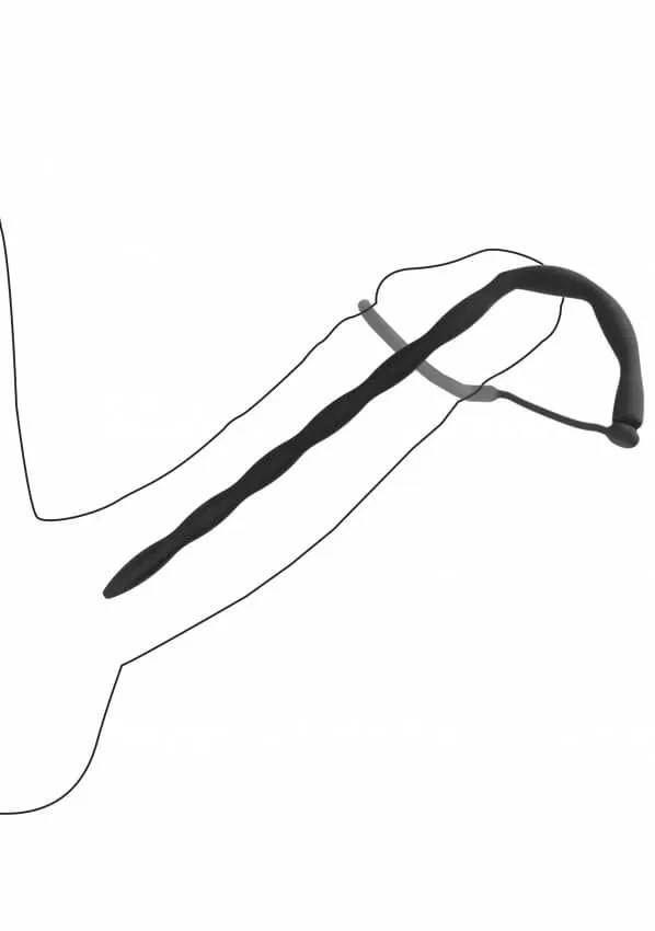 уретральный катетер с эрекционным кольцом urethral sounding, черный в СПб