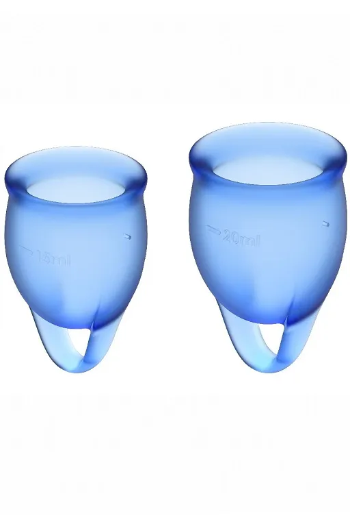 набор менструальных чаш satisfyer feel confident menstrual cup (dark blue) в СПб