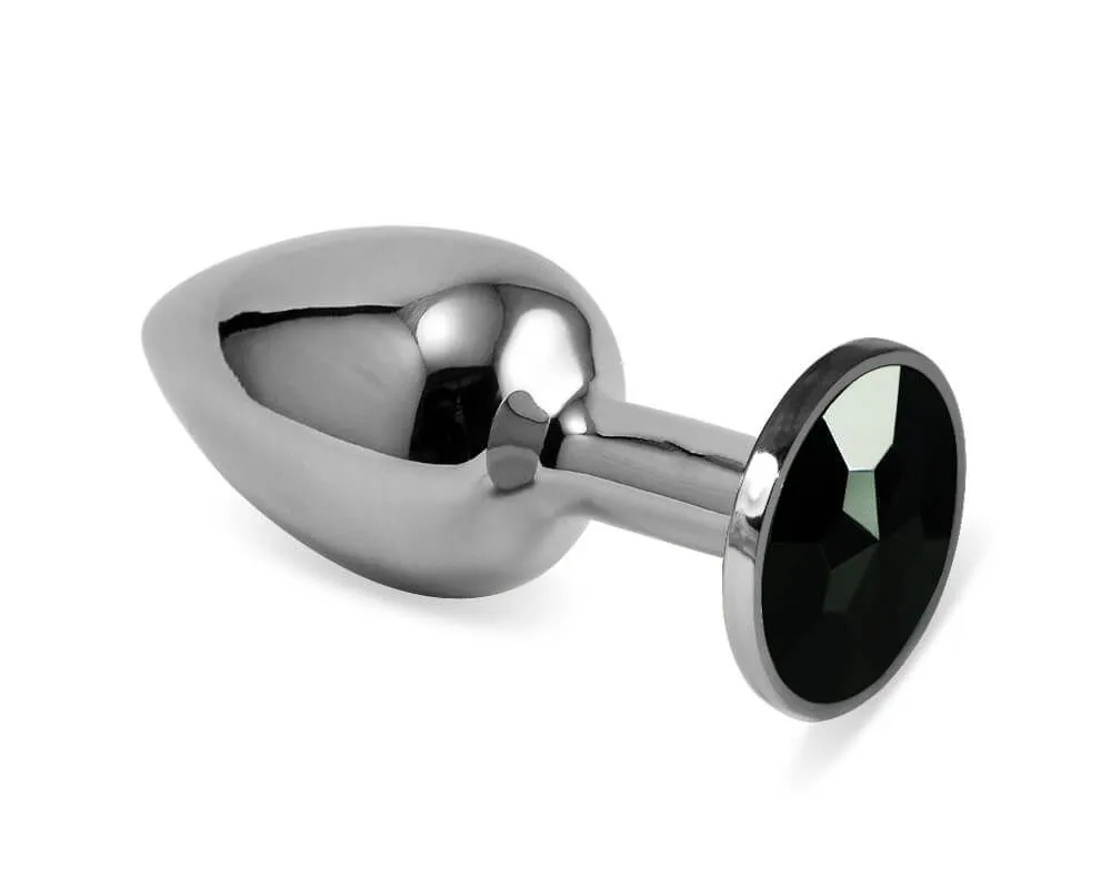 Анальная пробка Lovetoy малая, с черным камнем