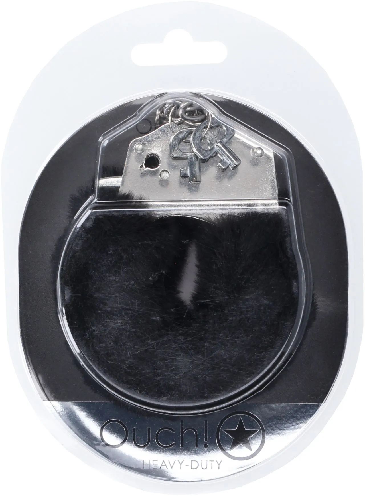 наручники для эротических игр heavy-duty fluffy handcuffs - black в СПб