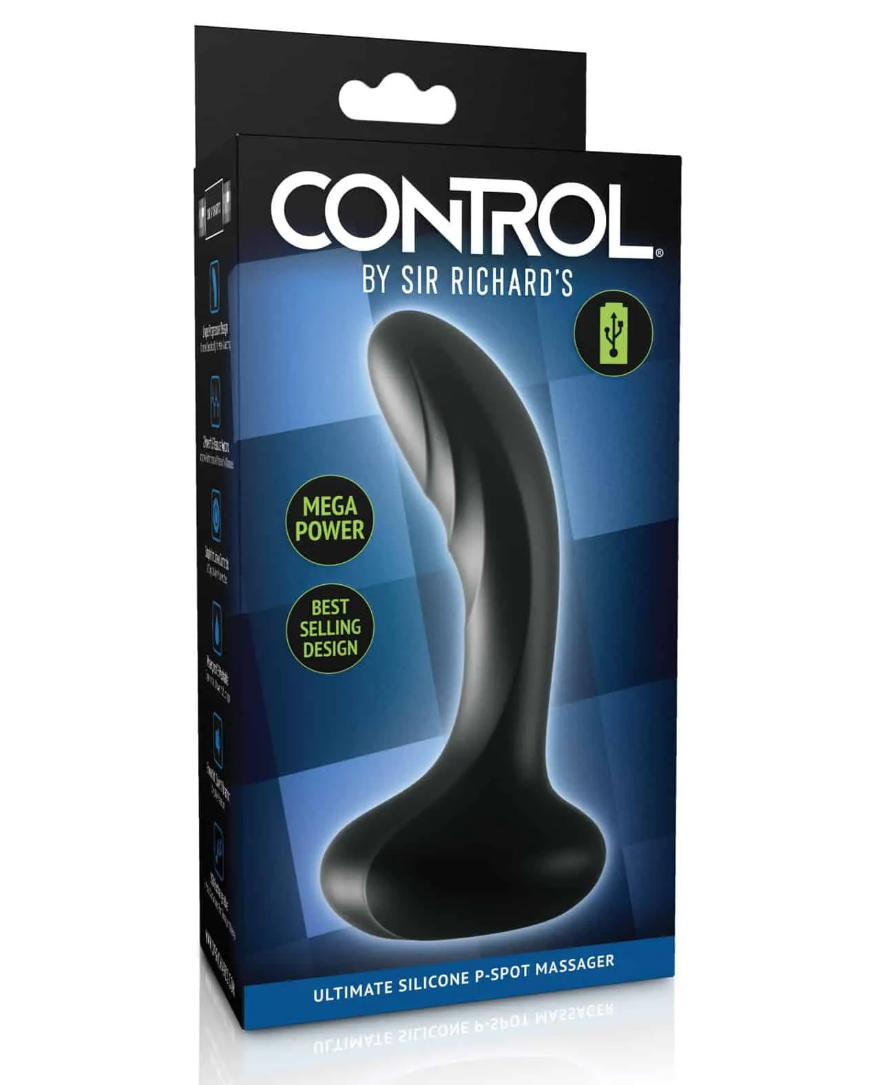 анальный вибростимулятор изогнутый control by sir richards silicone pspot massager, черный в СПб