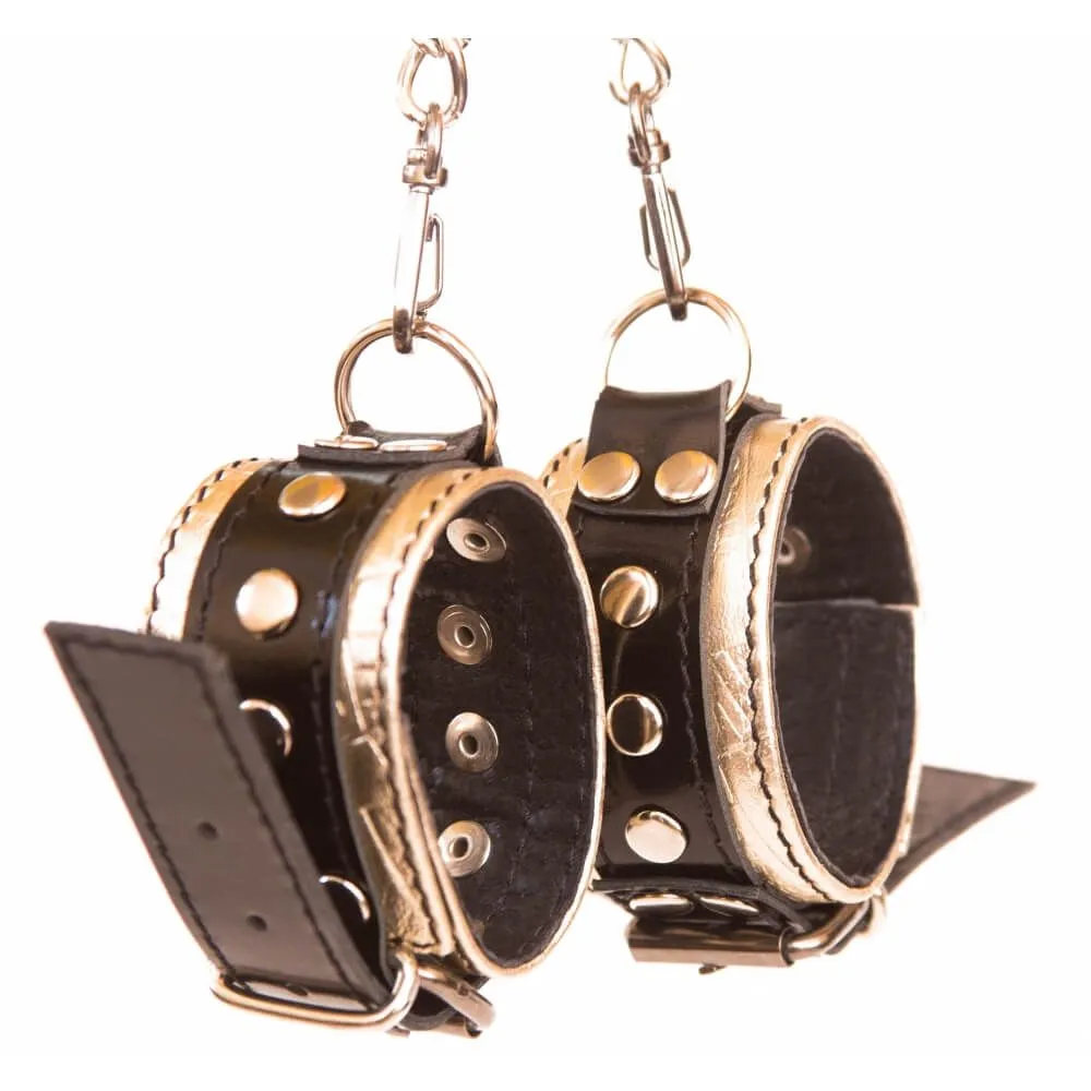 наручники декоративные индиго на подкладке, с поводком в СПб