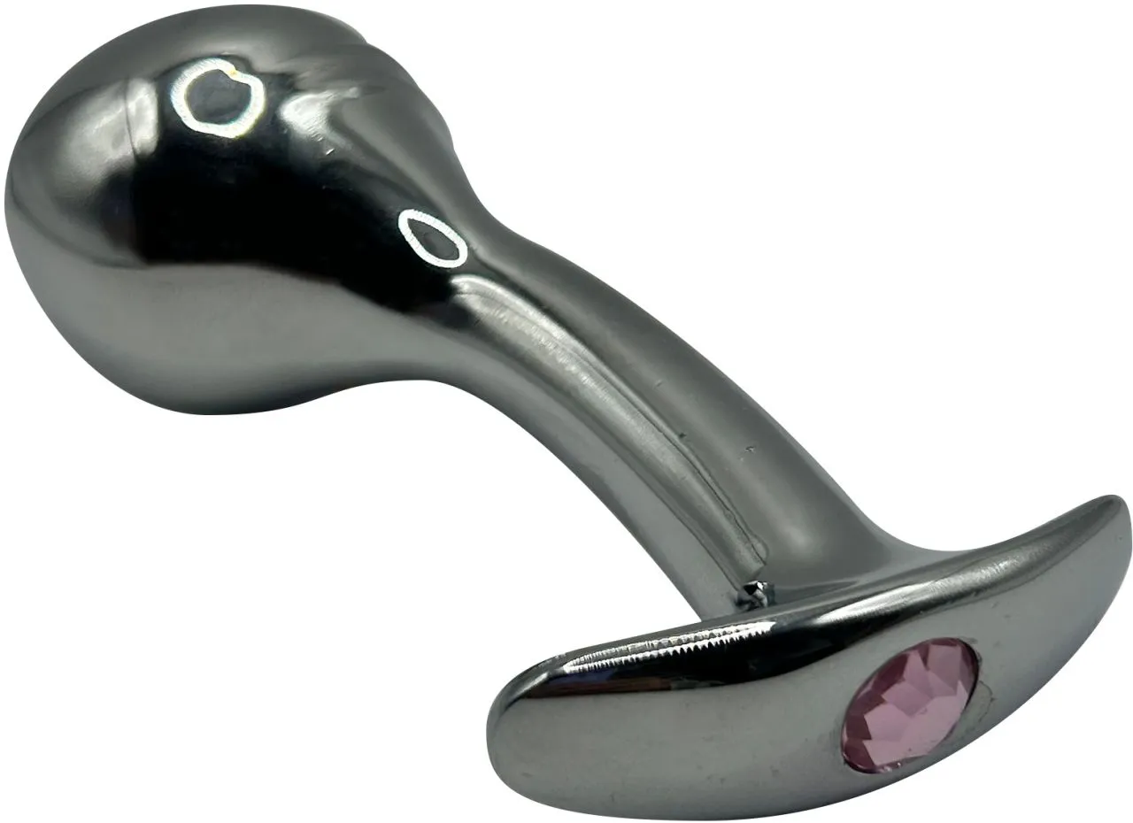 изогнутая алюминивая анальная пробка для ношения small в СПб