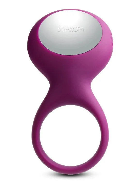 виброкольцо со стимулятором svakom tyler, фиолетовое в СПб