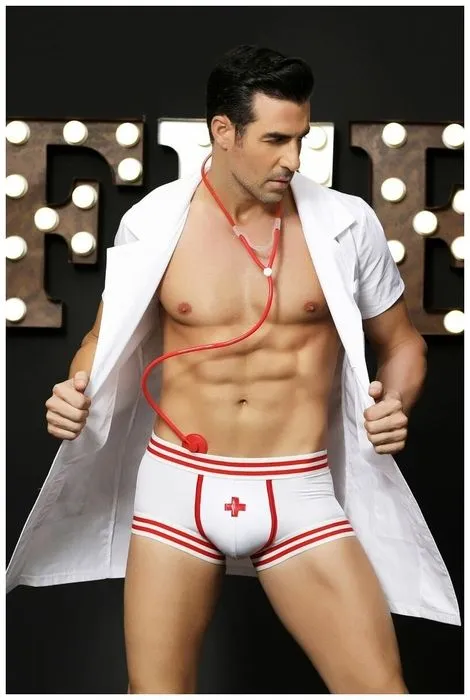 Эротическое костюм доктора candy boy daniel, мужской, бело-красный в СПб