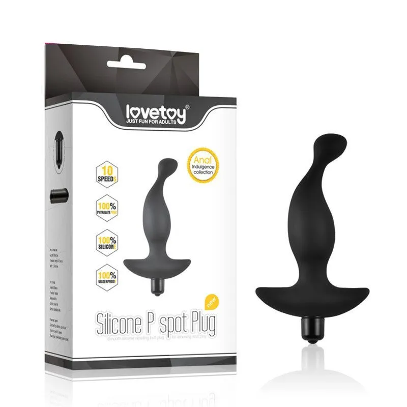 анальная пробка фигурная lovetoy p spot plug, чёрная в СПб