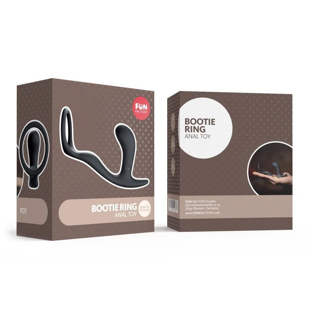 кольцо эрекционное с пробкой fun factory bootie ring, чёрное в СПб