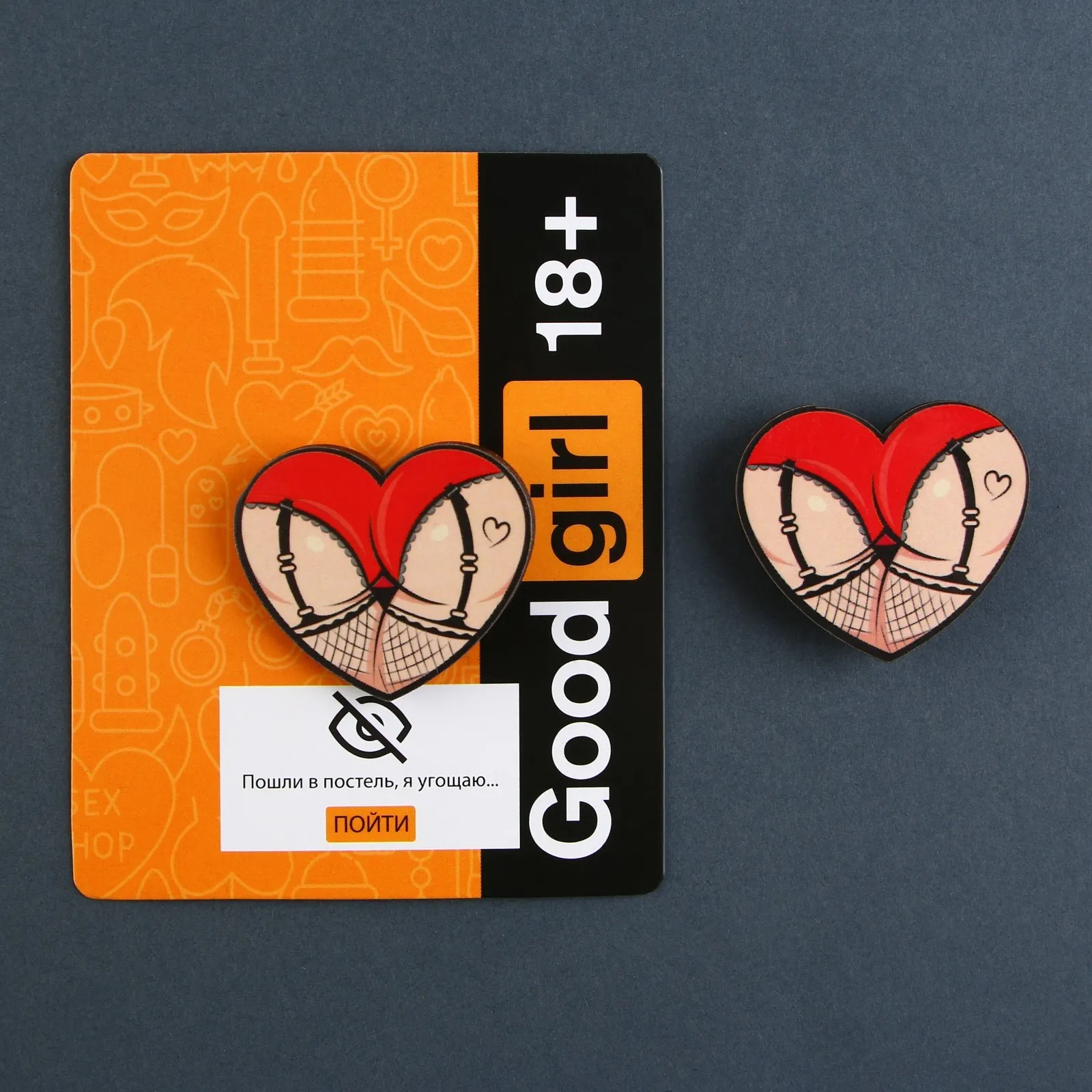 значок деревянный «good girl» в СПб