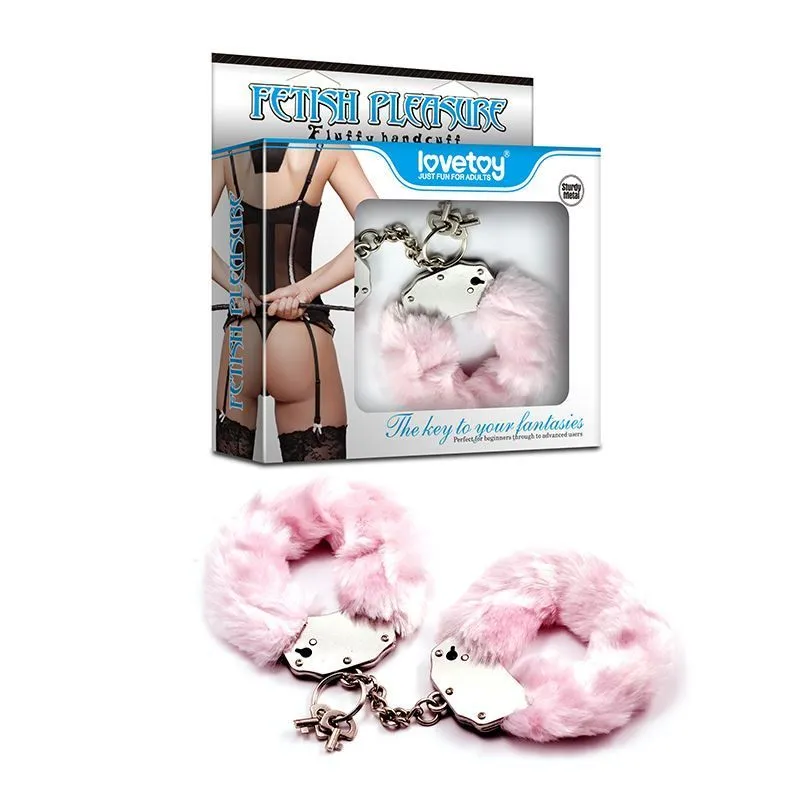 наручники декоративные lovetoy fetish pleasure fluffy handcuffs, розовые в СПб