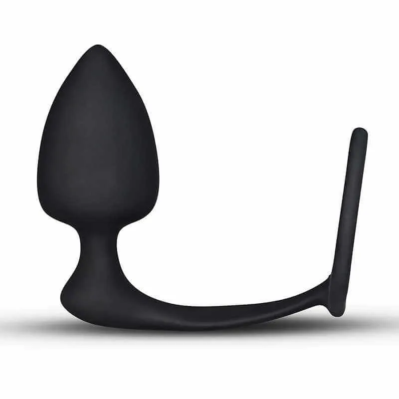 анальная пробка lovetoy combo threat cockring plug, черная в СПб