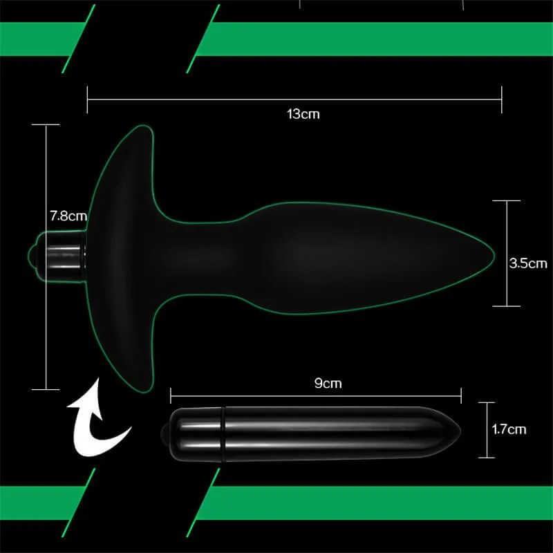 анальная пробка lovetoy silicone fantasy anal plug, с вибрацией, чёрная в СПб