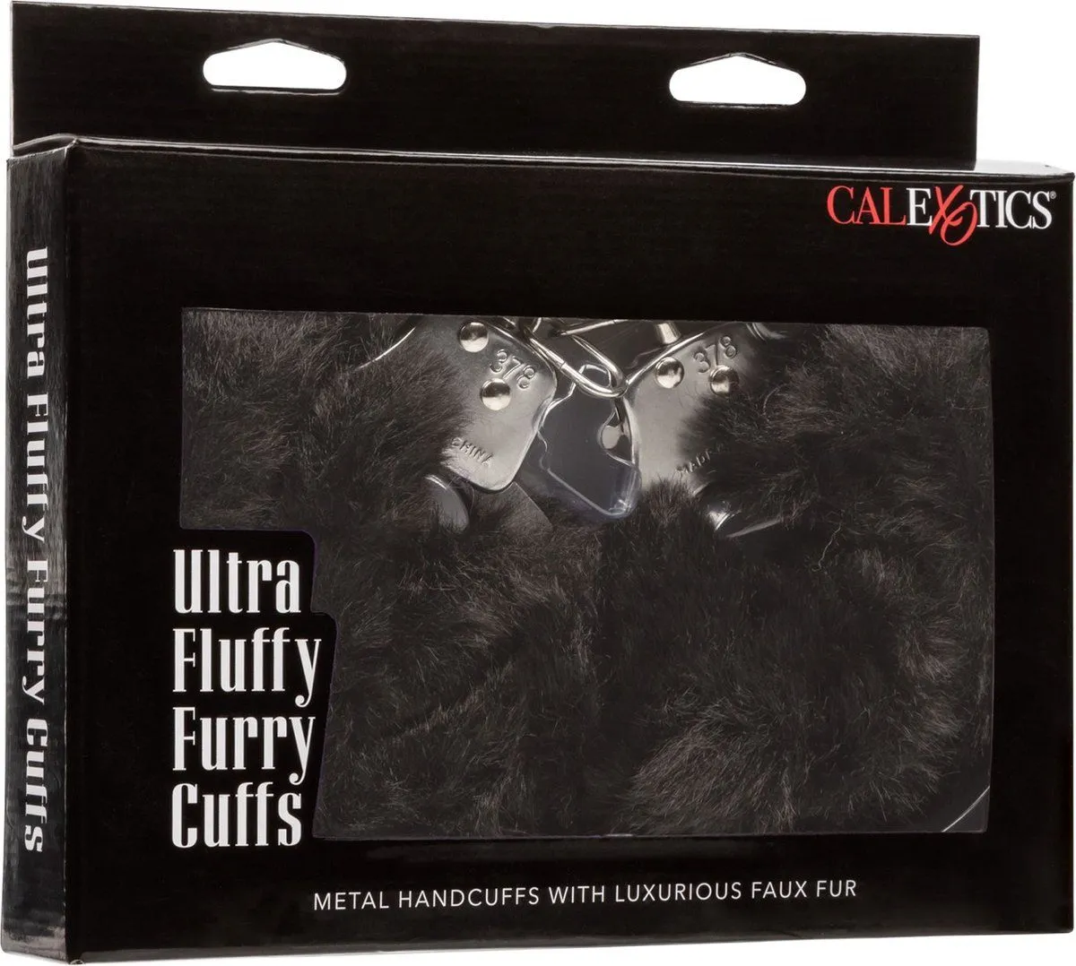 металлические наручники с искусственным мехом ultra fluffy furry cuffs, черные в СПб