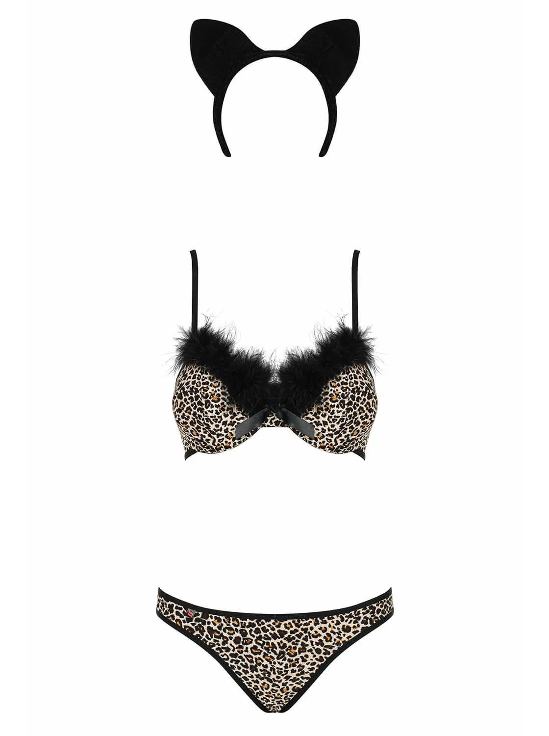 Эротическое комплект нижнего белья obsessive cheetia с хвостиком и ушками в СПб