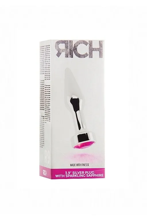 серебряная анальная пробка с сапфировым кристаллом в СПб