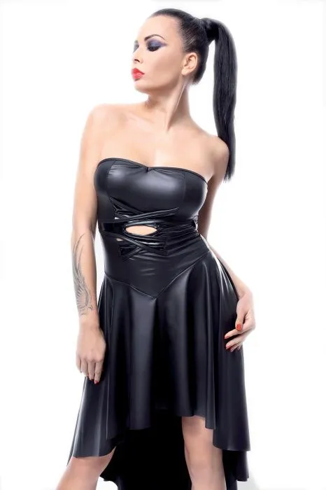 Эротическое платье с асимметричной юбкой и шнуровкой на спине demoniq demeter, черное в СПб