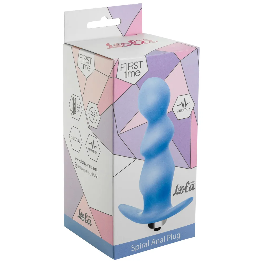 анальная пробка с вибрацией spiral anal plug blue (батарейки ааа) 5008-02lola в СПб