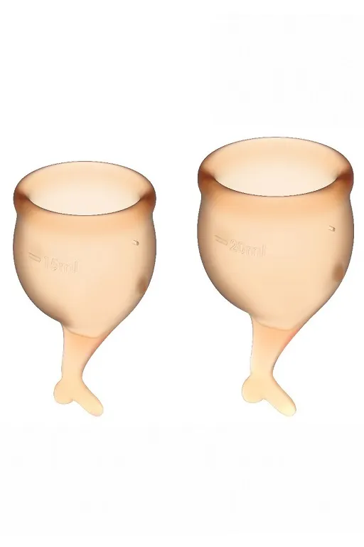набор менструальных чаш satisfyer feel secure menstrual cup (orange) в СПб