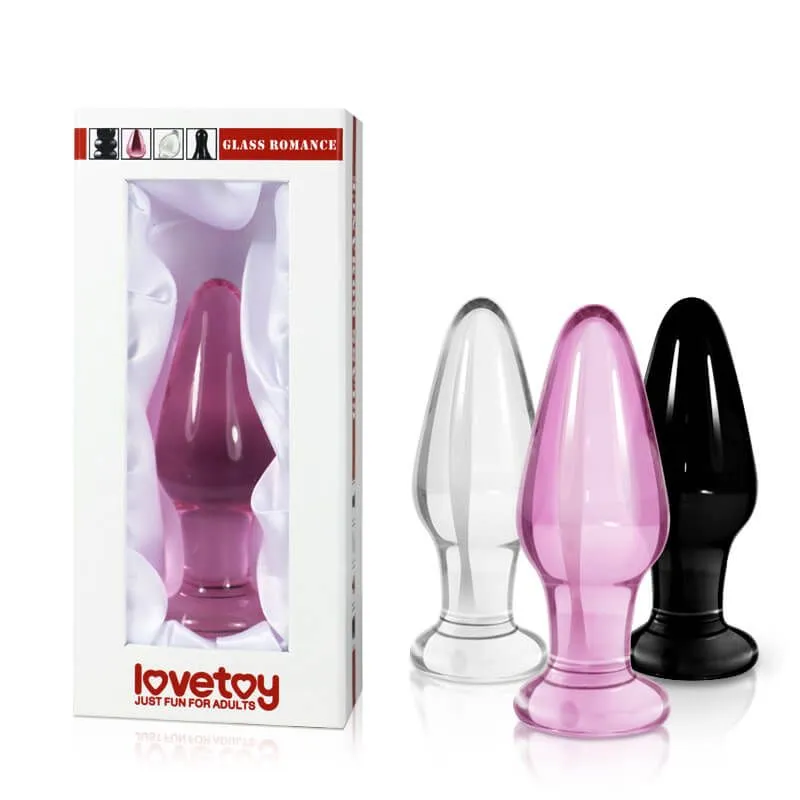 анальная пробка lovetoy glass romance 11, прозрачная в СПб