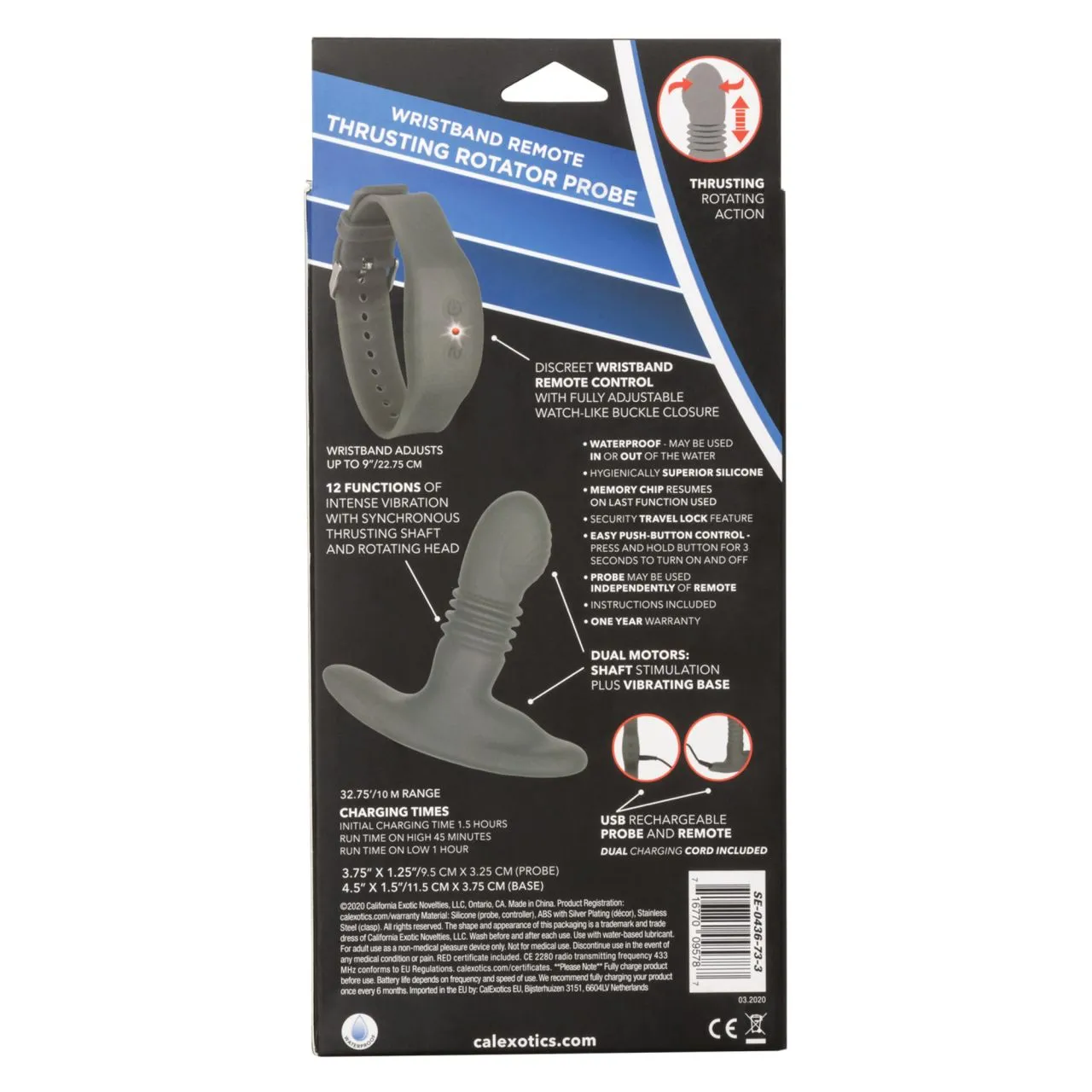 перезарежаемый анальный стимулятор thrusting rotator probe с функцией «поступательное движение» в СПб