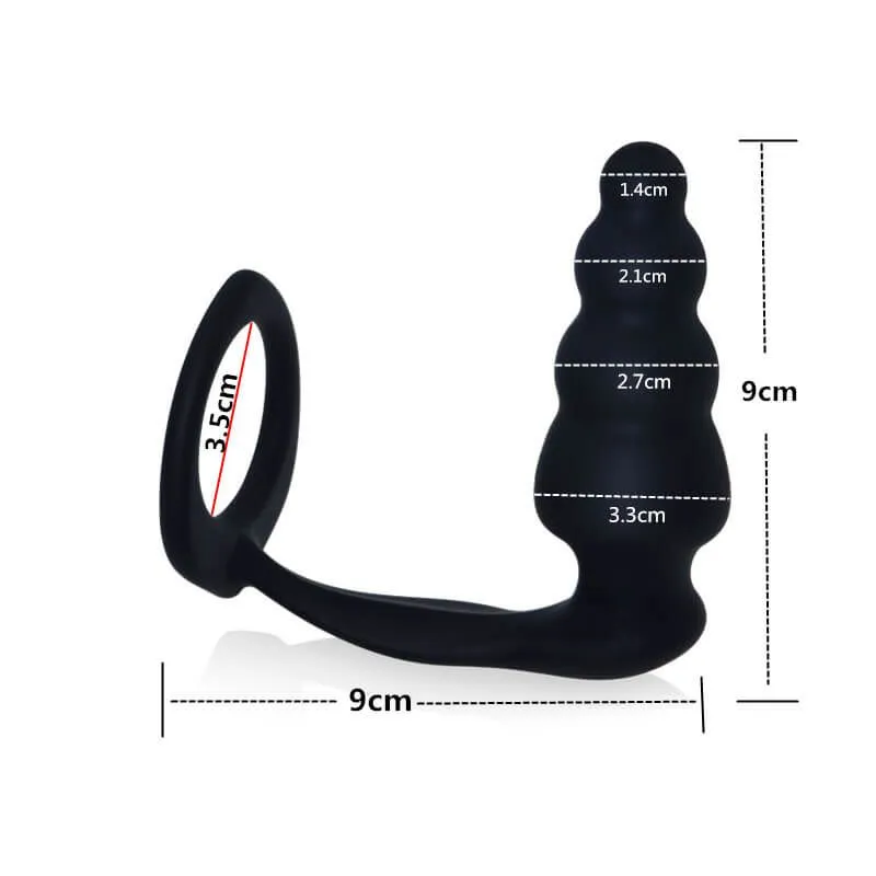 анальная пробка lovetoy combo master cockring plug, черная в СПб