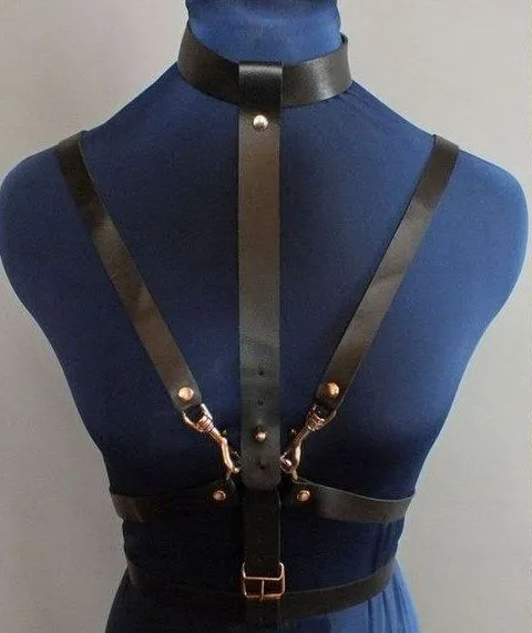 Эротическое бондажный комплект подиум с ошейником, черный в СПб