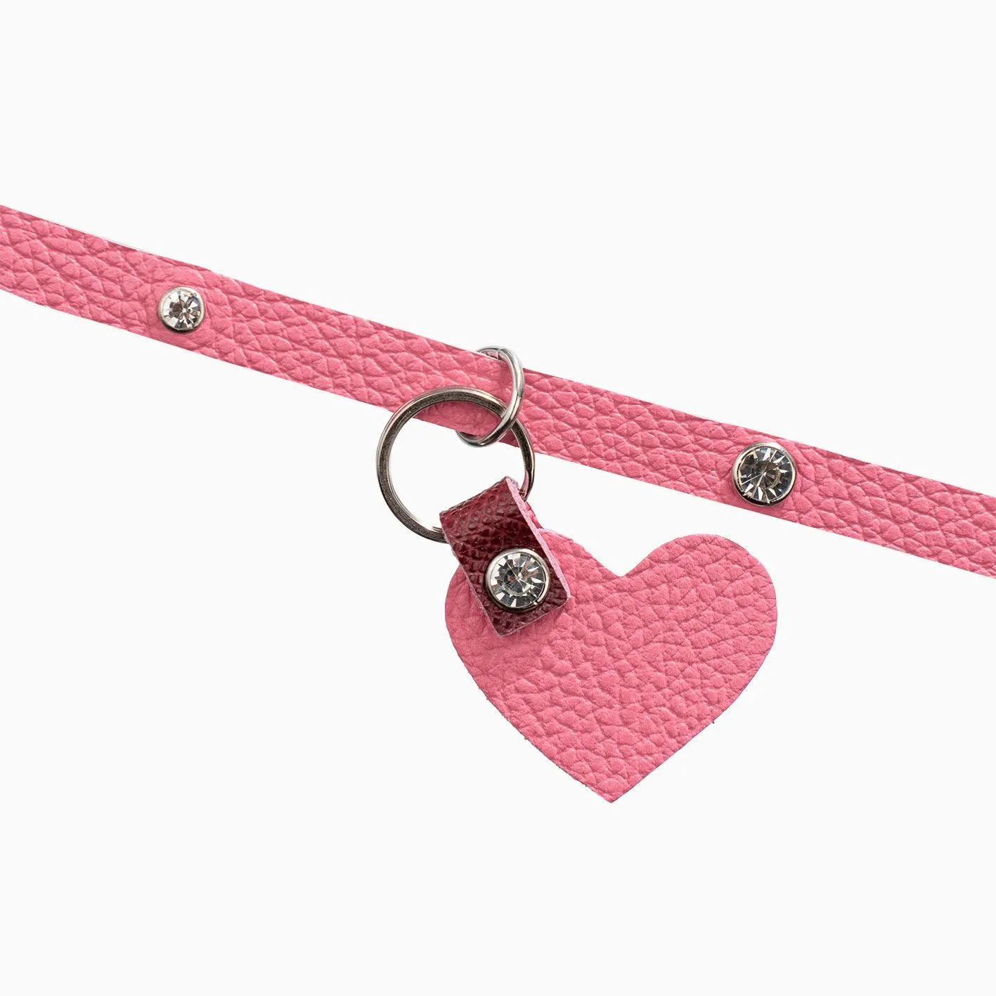 чокер со стразами и съёмным сердцем, розовый в СПб