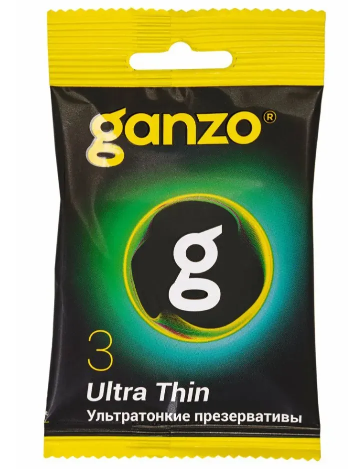 презервативы ультратонкие ganzo ultra thin 3шт. в пакете black edition в СПб