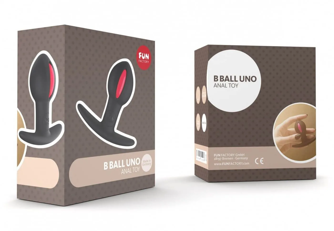 анальный шарик fun factory b ball uno, черно-малиновый в СПб